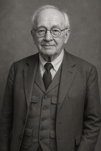 Mr. Archibald “Buttons” Penfeather, proudly wearing his dual-pocket waistcoat